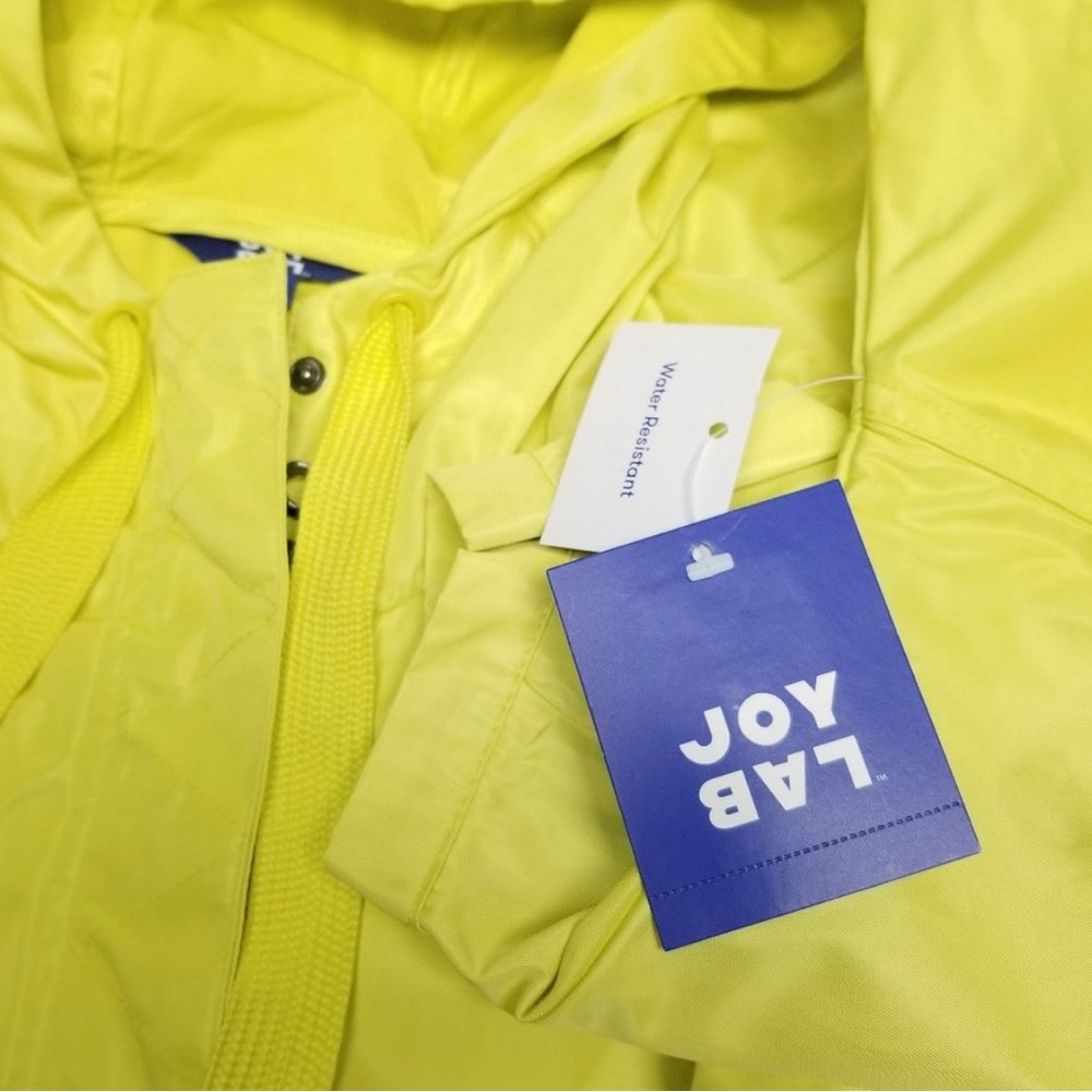 JoyLab Yellow Zip-Up Windbreaker Water Resistant Poncho Size Small NEW - Picture 5 of 7